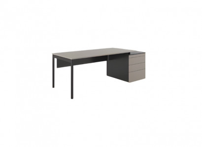 Elegant black gray office desk luxury furniture with drawers