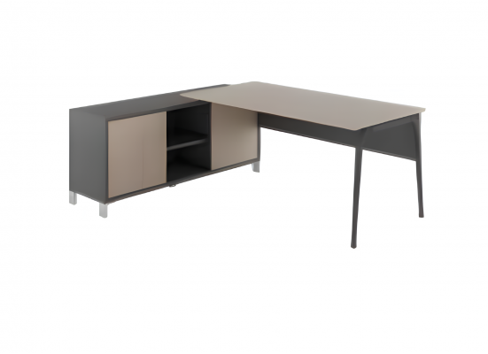 Modern gray corner office desk
