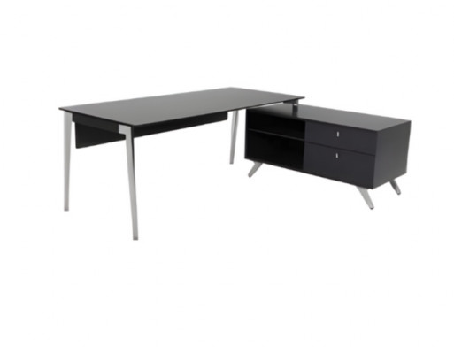 Elegant gray corner table of luxury office furniture