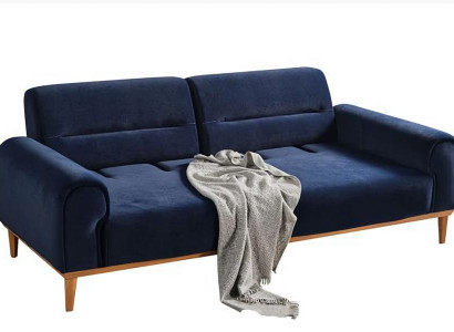 Beige sofa set with upholstered designer chair for 3 people