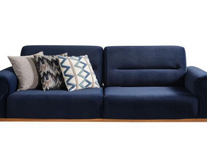 3-seater sofa for the living room in blue, sofa set, designer furniture, 3-seater design