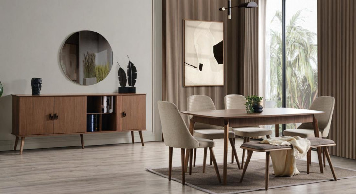 Complete dining furniture table chairs 8 pieces