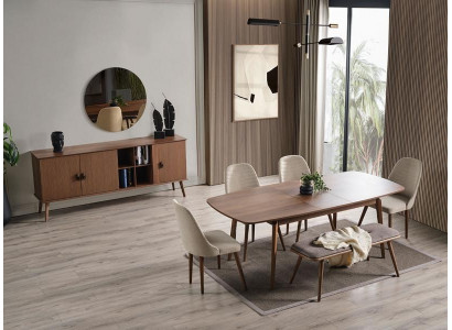 Complete dining furniture set with table and chairs