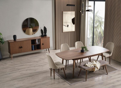 Complete dining furniture set with table and chairs