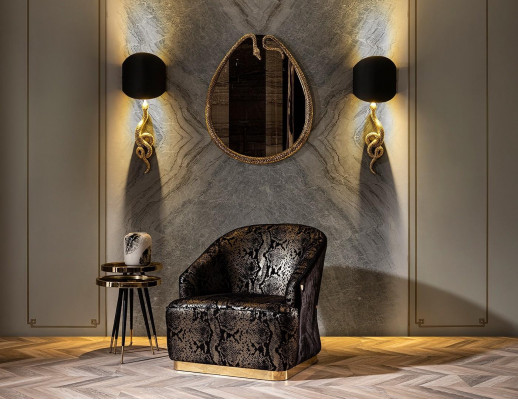 Luxury wall gold mirror 45x75cm