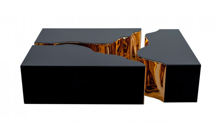 7-piece living room furniture set with sofa, lamp, mirror, and pouf