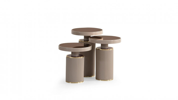 3-piece set of modern luxury new round coffee tables