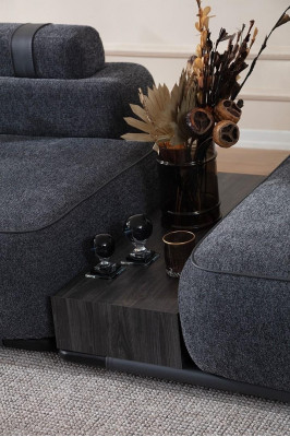 Modern three-seater sofa for the living room with comfortable upholstery