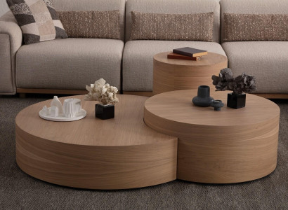 Upholstered coffee table for living room side table 2 pieces
