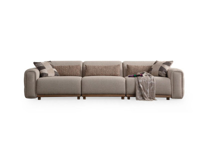 3-seater upholstered sofa Beige Living room Relax New