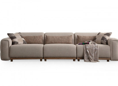 3-seater upholstered sofa Beige Living room Relax New