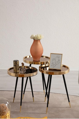 Luxury stainless steel table for the living room