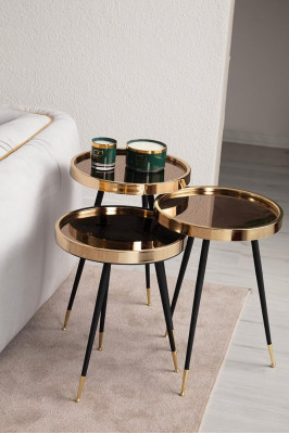 Luxury stainless steel table for the living room