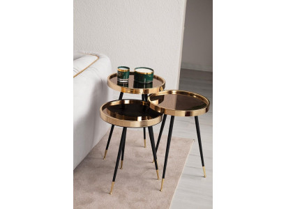 Luxury stainless steel table for the living room