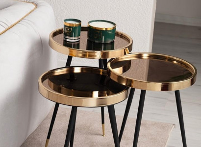 Complete living room furniture set with corner sofa 6 pieces