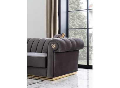 Luxury modern design 3-seater sofa elegant wooden upholstered material new