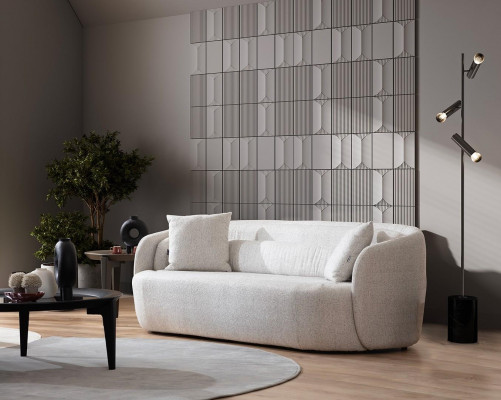 220 cm three-seater sofa with upholstery