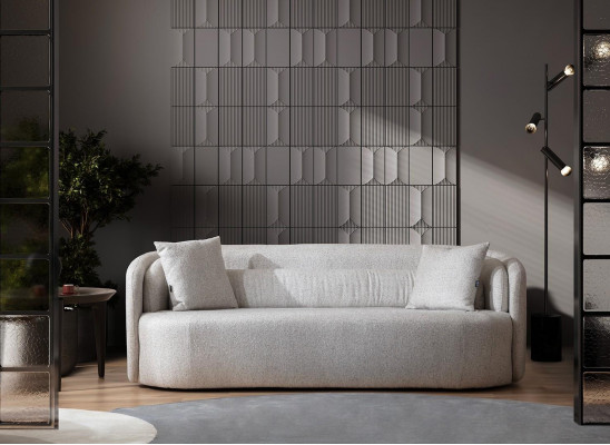 220 cm three-seater sofa with upholstery