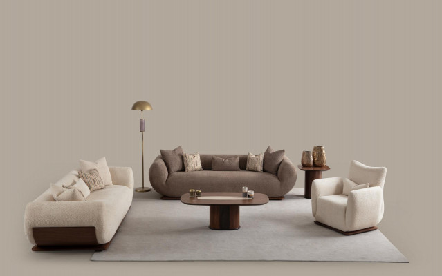 3+3+1 sofa set made of wood with luxury design