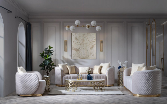 Casual fabric 3-seater sofa of modern design