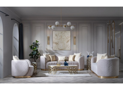 Casual fabric 3-seater sofa of modern design