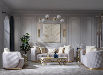 Casual fabric 3-seater sofa of modern design