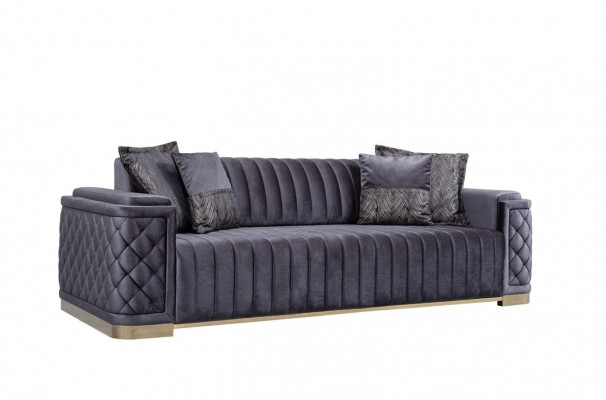 Modern pink fabric 3-seater