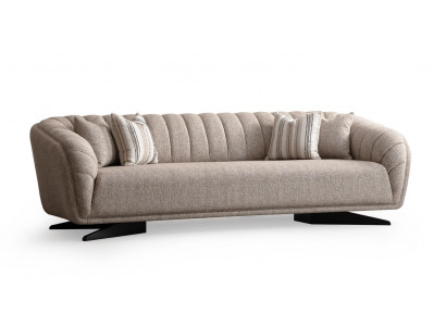 Modern gray fabric 3-seater sofa
