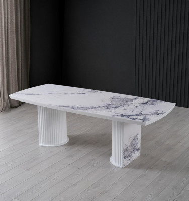 Luxury wooden and marble dining table, new and modern