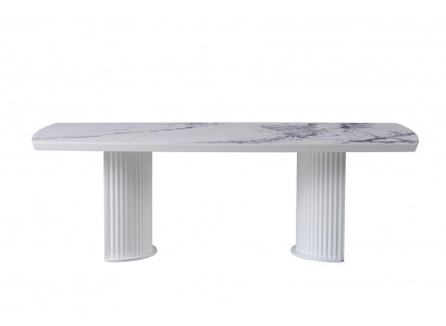 Luxury wooden and marble dining table, new and modern