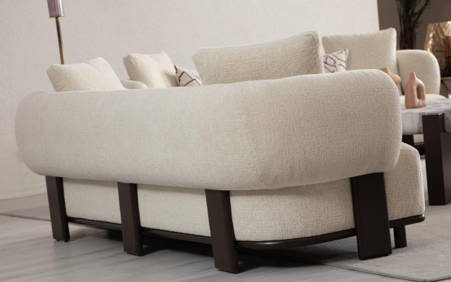 2x sofa set 3-seater white modern design