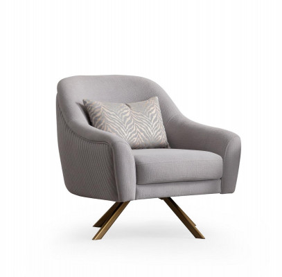 Modern wooden chair with one seat and upholstery