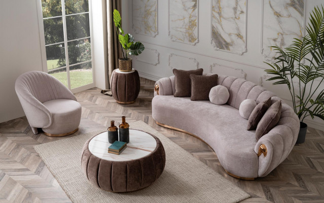 Completely modern textile sofa set 3+3+1 for the living room