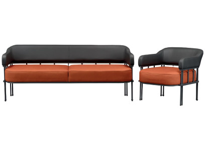 2-piece sofa set table hall furniture leather modern new