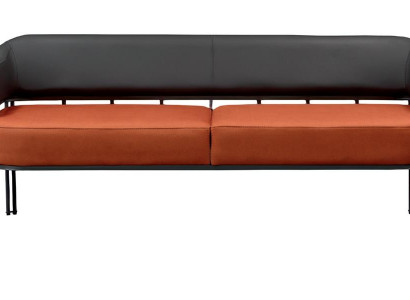 3-piece living room furniture set with modern leather armchair