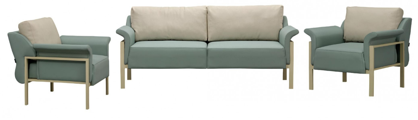 Modern 3-piece leather sofa