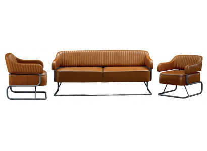 Luxury sofa set 3+1+1 seat with upholstered chair for living room made of new wood