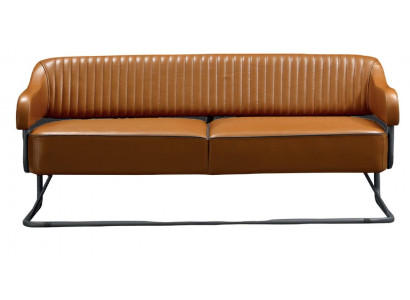 3-seater sofa JV Muebles modern design made of leather and wood