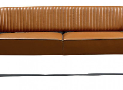 3-seater sofa JV Muebles modern design made of leather and wood