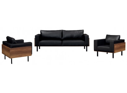 Complete 3-piece sofa set 3+1+1 luxury modern leather new