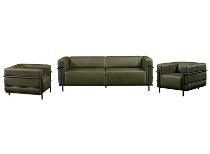 3+1+1 leather sofa set, table, new 3-piece upholstered set