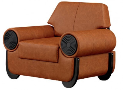 Modern upholstered luxury orange chair for the living room with simple aesthetic color elegance