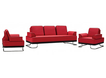 Complete 3-piece leather sofa set 3+1+1 for an aesthetically finished living room