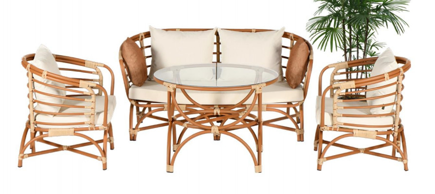 2-seater garden furniture set sofa table veranda seating group modern