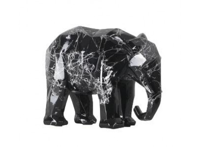 Modern sculpture in the shape of a cubic elephant