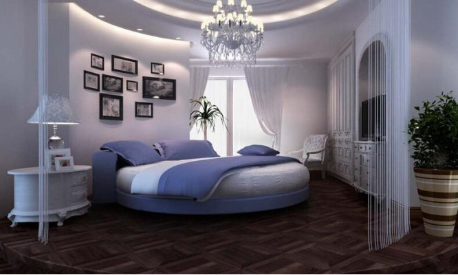 Modern black bed with elegant details and bench