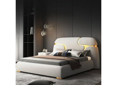 Modern bed gray and gold