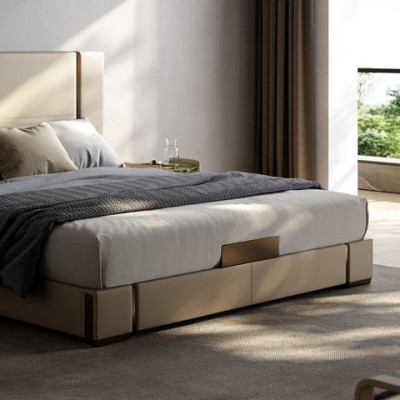 Modern luxury bed in beige