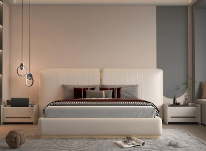 Bed with elegant headboard