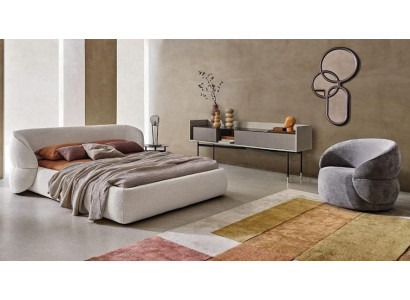 Modern folding bed with function in elegant gray fabric